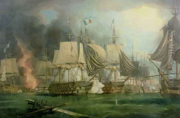 Battle of Trafalgar, 1805 Oil Painting by George Chambers