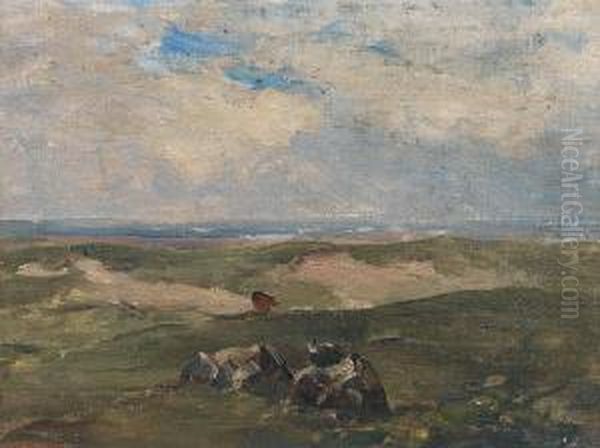 Landscape, Malahide Co. Dublin Oil Painting by Nathaniel R.H.A. Hone Ii,