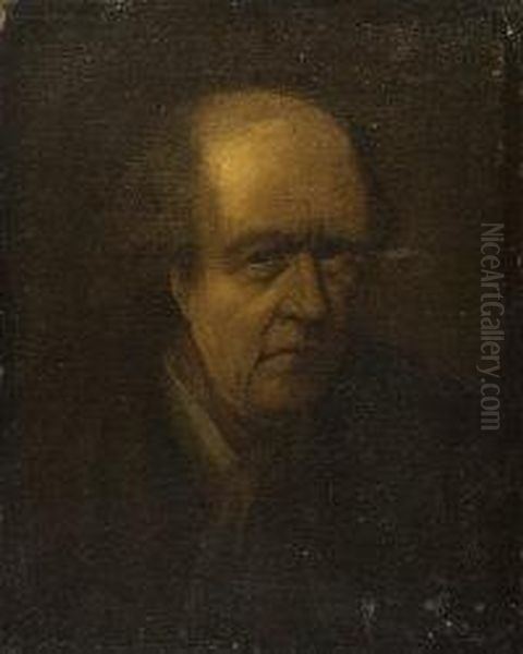 Head Of A Man Oil Painting by Nathaniel R.H.A. Hone Ii,