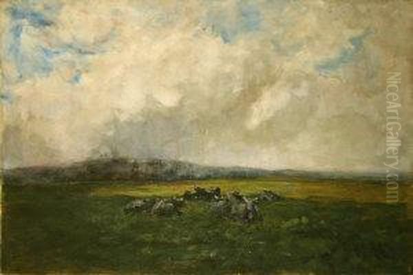 Landscape Near Malahide Oil Painting by Nathaniel R.H.A. Hone Ii,