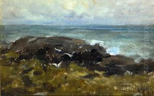 Coastal View Oil Painting by Nathaniel R.H.A. Hone Ii,