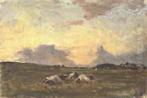 Sunset, St Doulough's Oil Painting by Nathaniel R.H.A. Hone Ii,