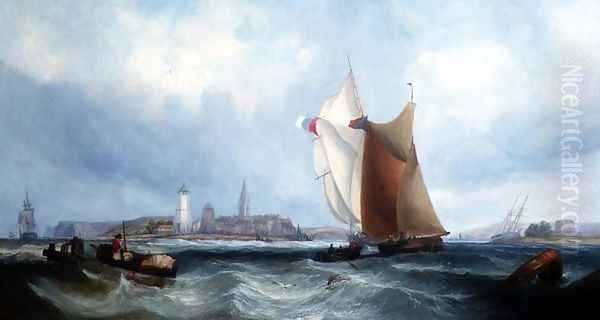 Shipping off the French Oil Painting by George Chambers