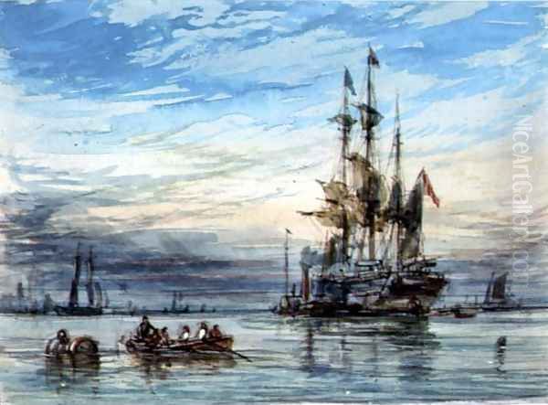 Shipping Oil Painting by George Chambers