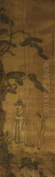 Hanging Scroll Oil Painting by Chen Hongshou