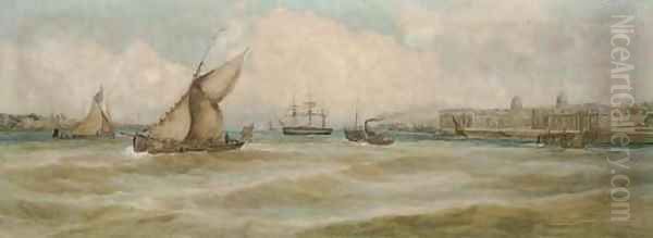 Greenwich Reach at full tide Oil Painting by George Chambers