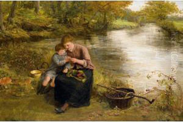 Blackberry Picking Oil Painting by James Clark Hook