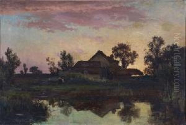 The Cottage Oil Painting by John Horace Hooper