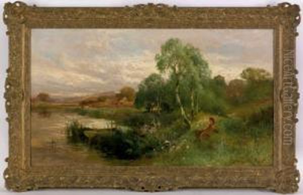 Landscape With Figure Oil Painting by John Horace Hooper