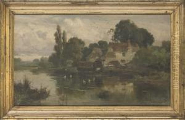 Ducks On A Pond Oil Painting by John Horace Hooper