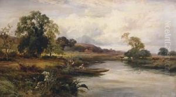 On The River Oil Painting by John Horace Hooper