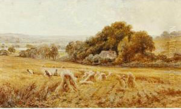 A Berkshire Cornfield Oil Painting by John Horace Hooper