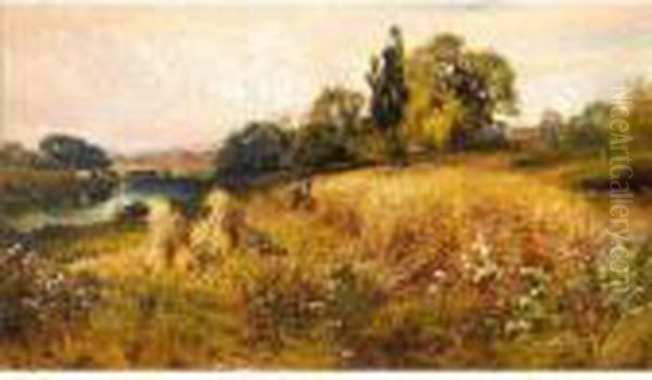 Harvest Scene, Near Arundel Oil Painting by John Horace Hooper