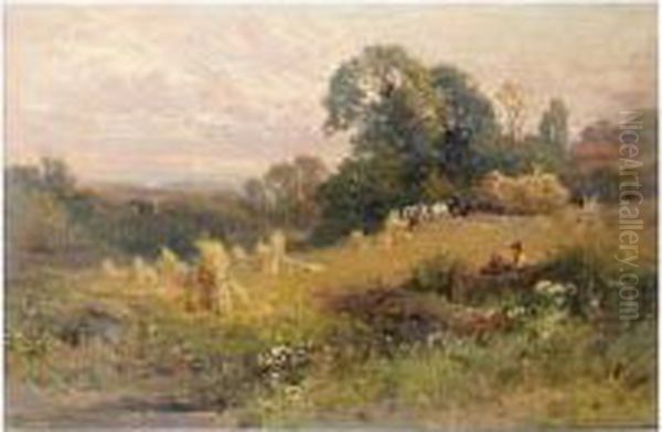 Harvesting In Sussex Oil Painting by John Horace Hooper