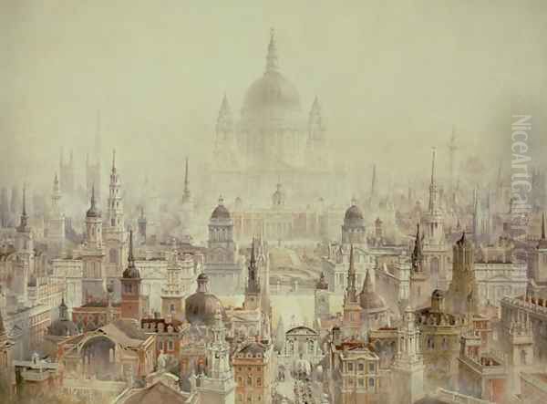 A Tribute to Sir Christopher Wren Oil Painting by Charles Robert Cockerell