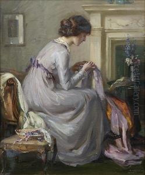 The Silken Gown Oil Painting by Robert Hope