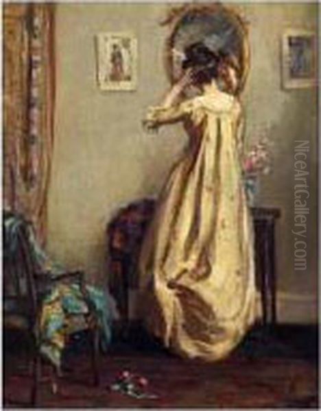 At The Mirror Oil Painting by Robert Hope