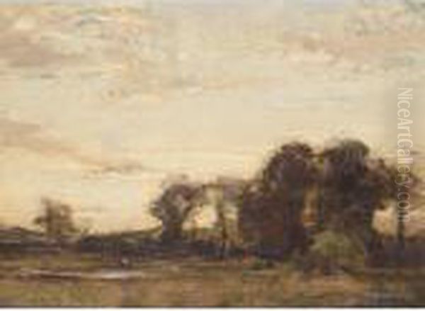 Evening Landscape Oil Painting by Robert Hope