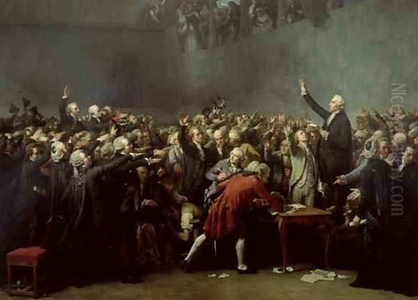 The Tennis Court Oath, 20th June 1789, 1848 Oil Painting by Louis Charles Auguste Couder