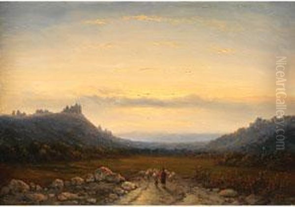 Landschaft Mit Blick Zum Horizont Oil Painting by Johannes Franciscus Hoppenbrouwers