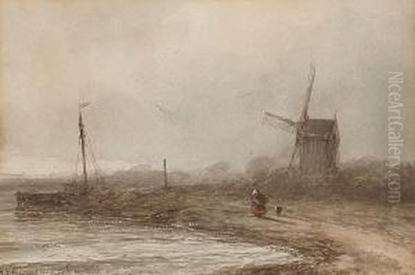 Dutch Landscapes Oil Painting by Johannes Franciscus Hoppenbrouwers