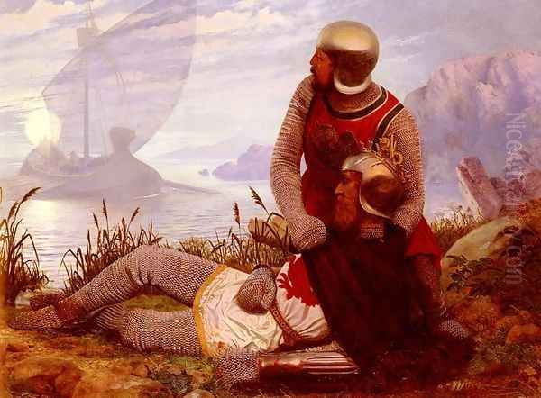 Mort D'Arthur (The Death of Arthur) Oil Painting by John Mulcaster Carrick