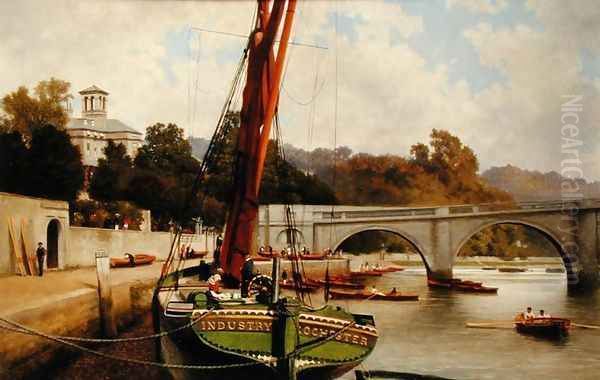 Boating at Richmond on Thames, 1888 Oil Painting by John Mulcaster Carrick