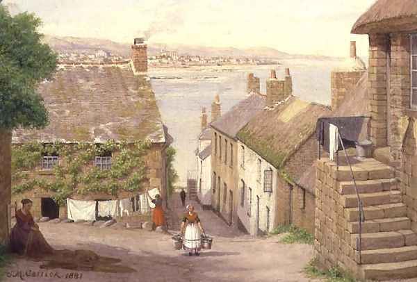 View of Penzance from Newlyn, 1881 Oil Painting by John Mulcaster Carrick