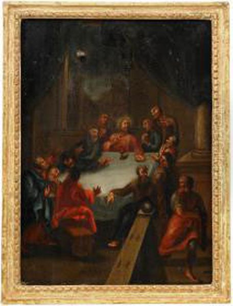 Nattvardens Instiftande Respektive Kristus Och Nikodemus - 1 Par Oil Painting by Pehr Horberg