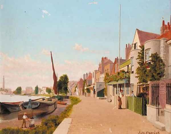 Strand on the Green, Chiswick Oil Painting by John Mulcaster Carrick