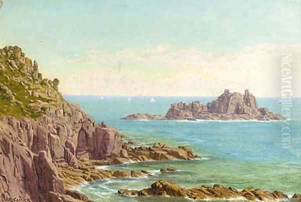 Armed Knights, Lands End Oil Painting by John Mulcaster Carrick