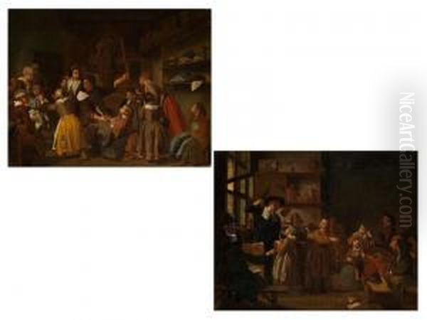 Paar Darstellungen Zur Bestrafung In Derschule Oil Painting by Jan Jozef, the Younger Horemans