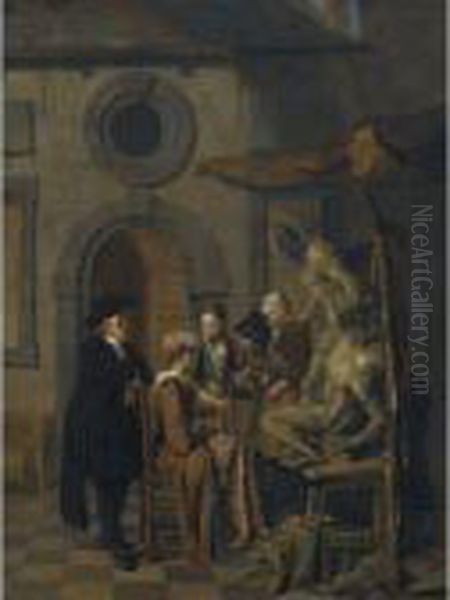 The Sculptor's Workshop Oil Painting by Jan Jozef, the Younger Horemans