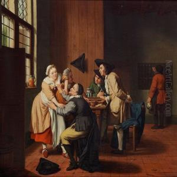 Interior Froman Inn Oil Painting by Jan Jozef, the Younger Horemans