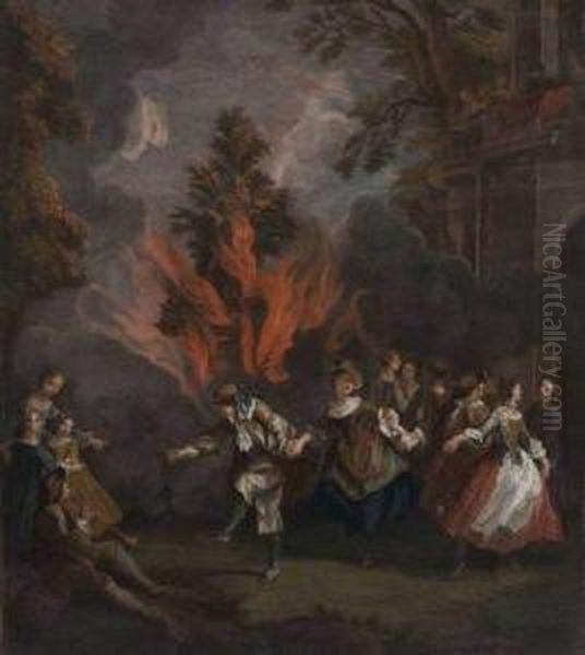 Scene De Fete Lors De La Saint Jean Oil Painting by Jan Jozef, the Younger Horemans