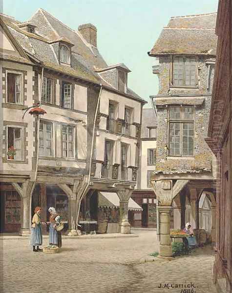 On the way to market, Brittany Oil Painting by John Mulcaster Carrick