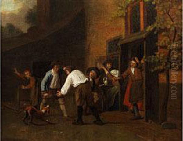 Rauferei Vor Dem Wirtshaus Oil Painting by Jan Jozef, the Younger Horemans