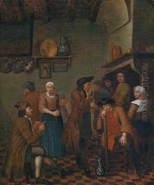 Scena Di Osteria Oil Painting by Jan Josef, the Elder Horemans