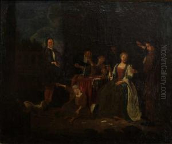 Reunion Dans Un Parc Classique Oil Painting by Jan Josef, the Elder Horemans