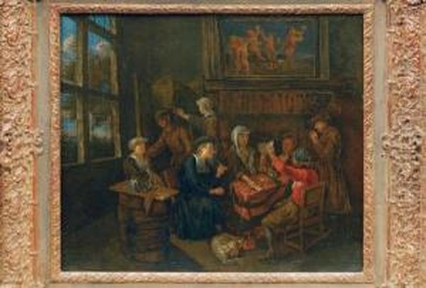 Beim Kartenspiel Oil Painting by Jan Josef, the Elder Horemans