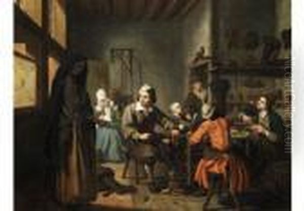 In Der Schusterwerkstatt Oil Painting by Jan Josef, the Elder Horemans