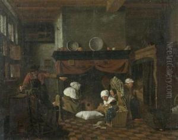 In Der Kuche. Oil Painting by Jan Josef, the Elder Horemans