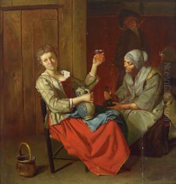 Bordello Oil Painting by Jan Josef, the Elder Horemans