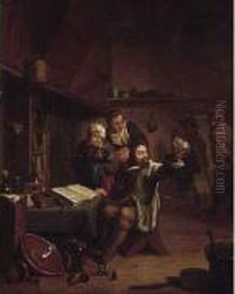 La Visite Chez Le Medecin. Oil Painting by Jan Josef, the Elder Horemans