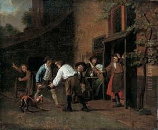 Unten Links Undeutlich Signiert. Oil Painting by Jan Josef, the Elder Horemans