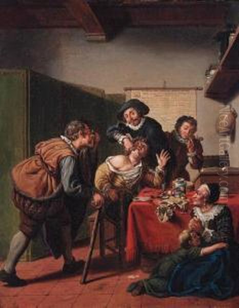 A Dentist's Surgery Oil Painting by Jan Josef, the Elder Horemans