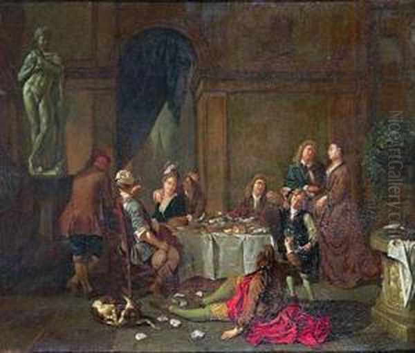 Banquete De Ostras Oil Painting by Jan Jozef, the Younger Horemans