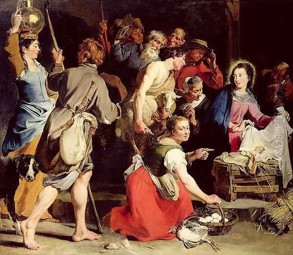 The Adoration of the Shepherds, after 162 Oil Painting by Jan Cossiers