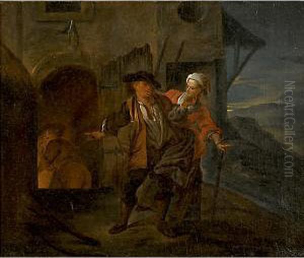 Scena Galante Oil Painting by Jan Jozef, the Younger Horemans