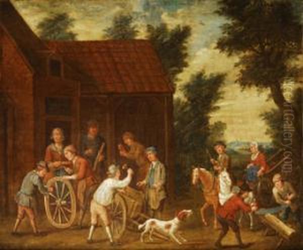 Escena De Genero Oil Painting by Jan Jozef, the Younger Horemans